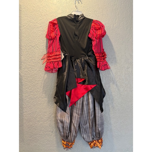 Disney Store Pirate Costume Jumpsuit Kids Size 4 Red Black Striped Plaid NWT - Picture 7 of 7
